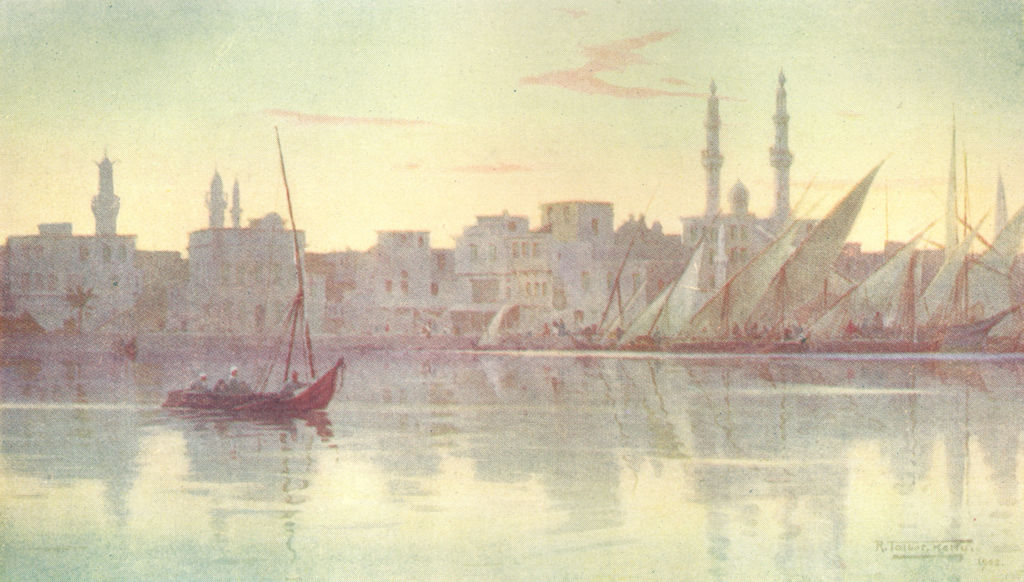 EGYPT. Early morning at Damietta 1912 old antique vintage print picture