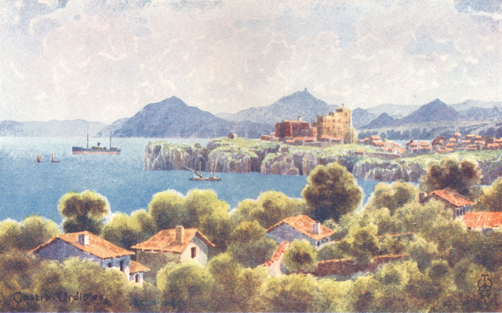 SPAIN. Castro Urdiales. Bilbao Coastline 1906 old antique print picture