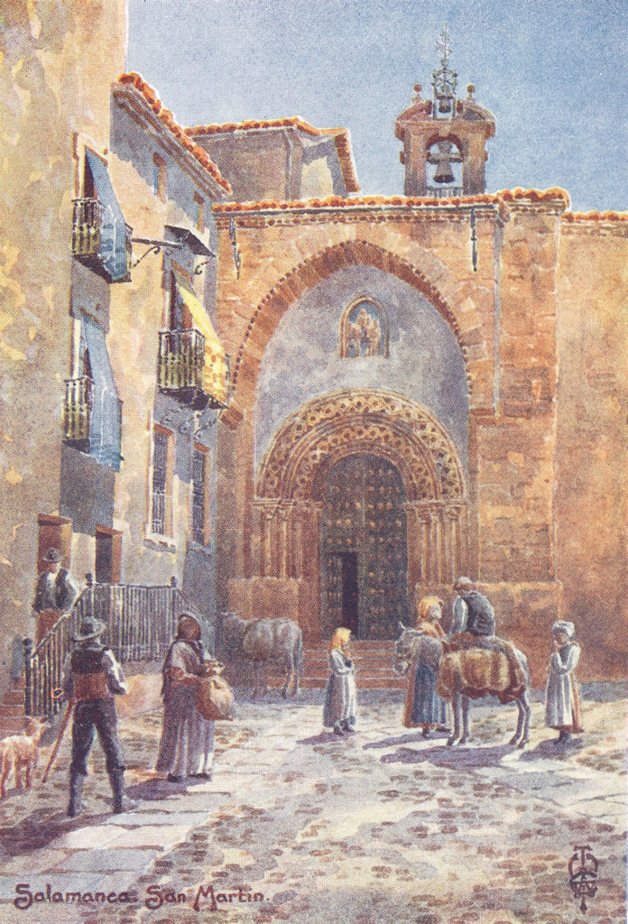 SPAIN. Salamanca. Church San Martin 1906 old antique vintage print picture