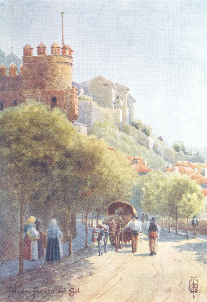SPAIN. Toledo. Puerta del Sol 1906 old antique vintage print picture