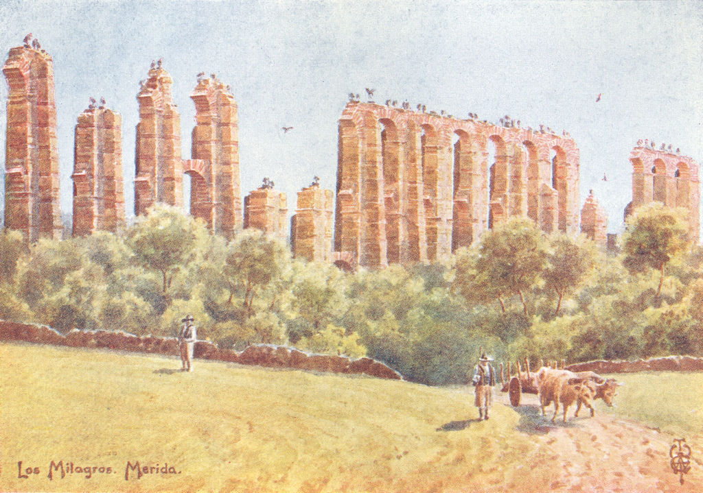 Associate Product SPAIN. Merida. Los Milagros, ruins, Great Aqueduct 1906 old antique print