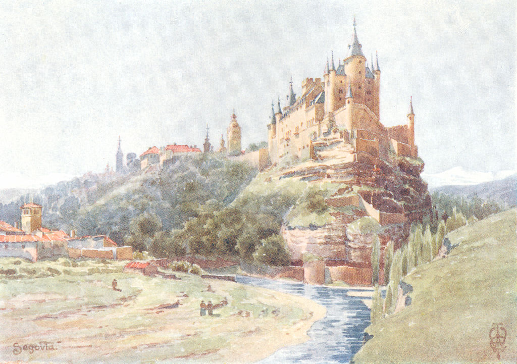 SPAIN. Segovia. Alcazar 1906 old antique vintage print picture