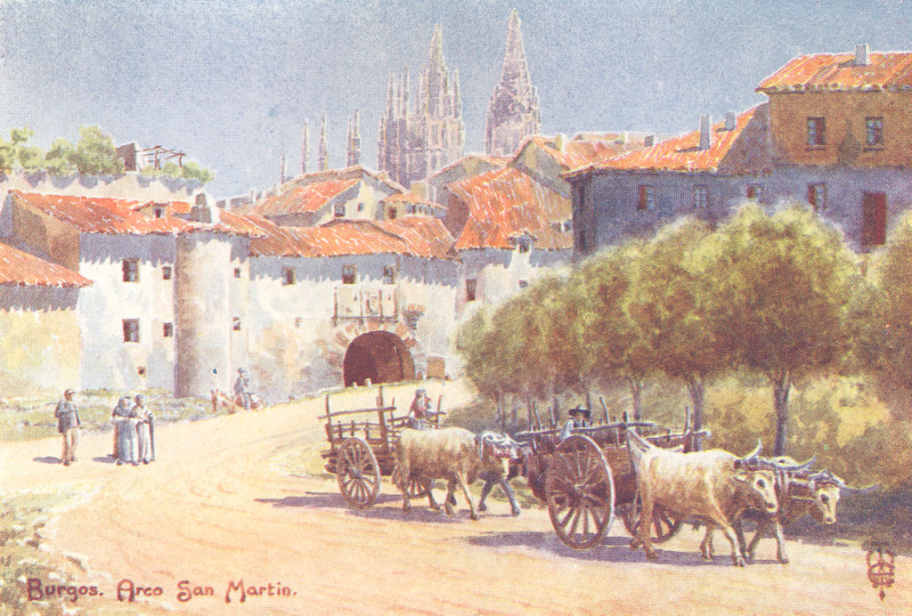 SPAIN. Burgos. Arco San Martin 1906 old antique vintage print picture