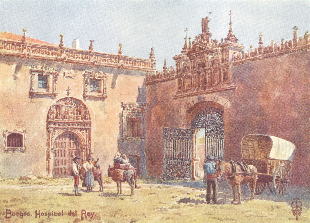 SPAIN. Burgos. Hospital del Rey 1906 old antique vintage print picture