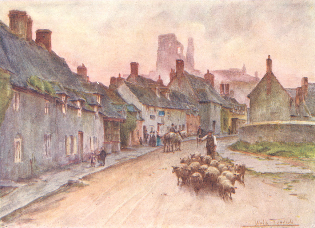 CORFE. (Corvesgate)Castle W St Hand Ethelberta 1906 old antique print picture