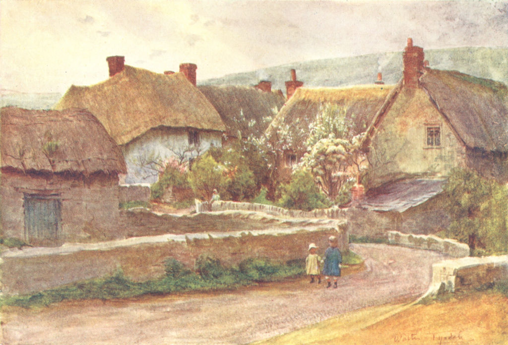 HANTS. A Wessex village 1906 old antique vintage print picture