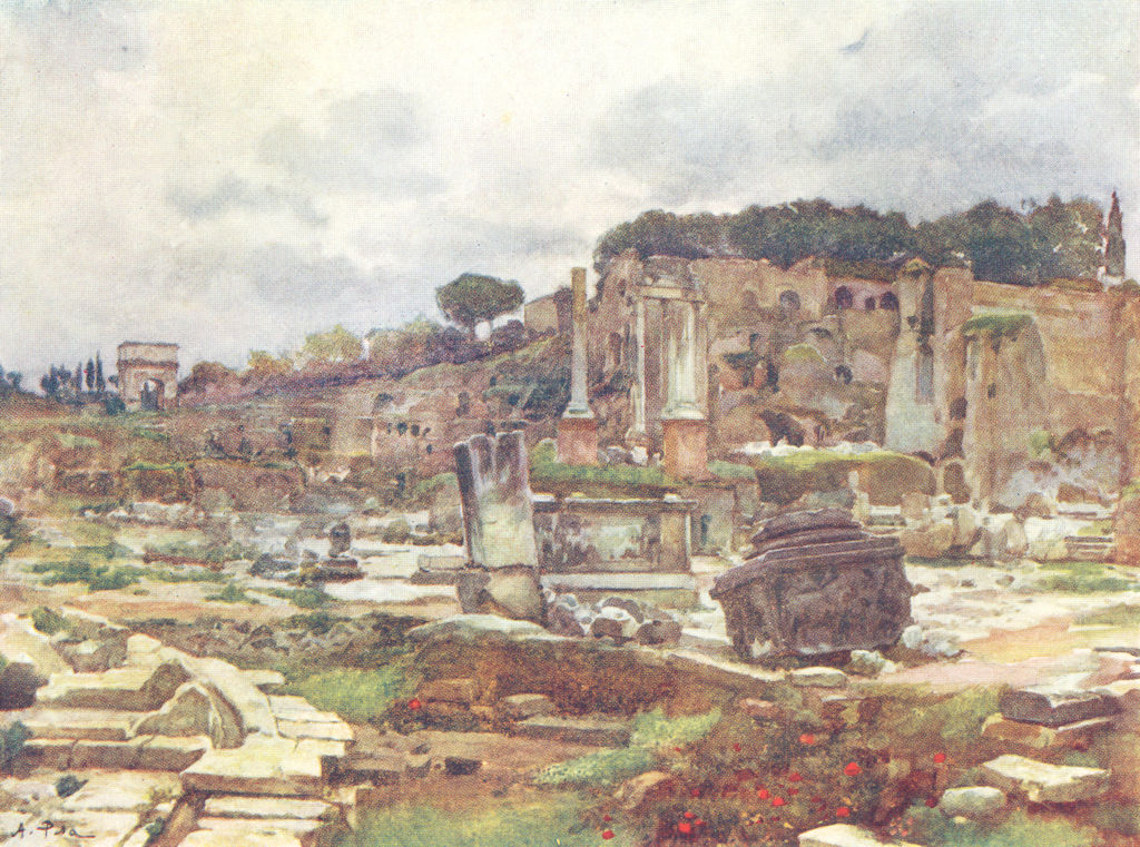 ROME. Forum Arch of Septimius Severus 1905 old antique vintage print picture