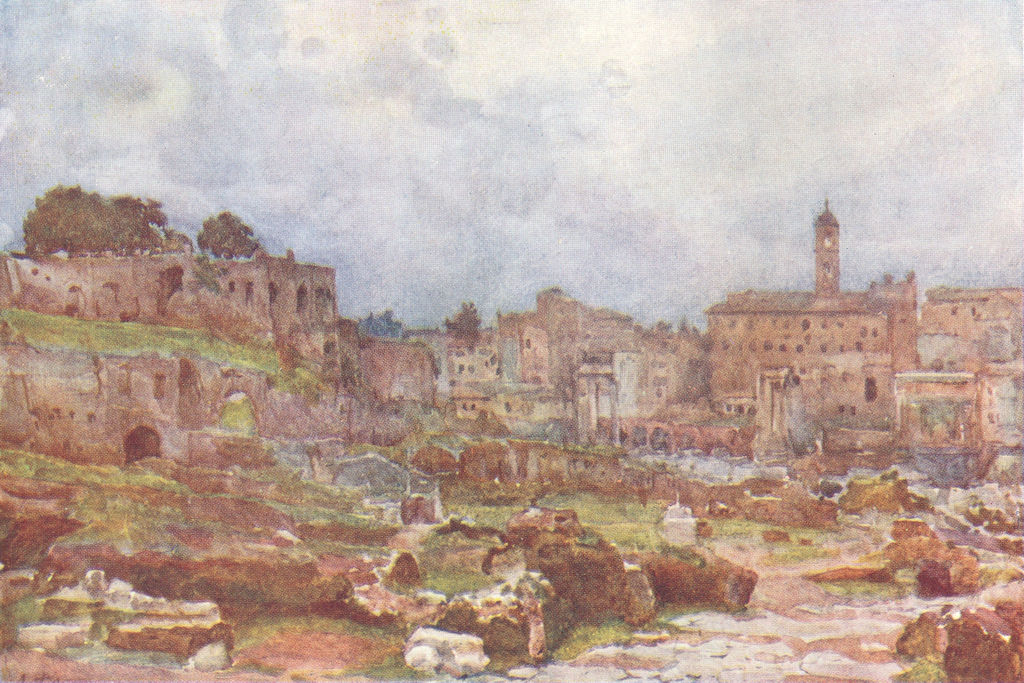 ROME. Forum, towards Capitol 1905 old antique vintage print picture