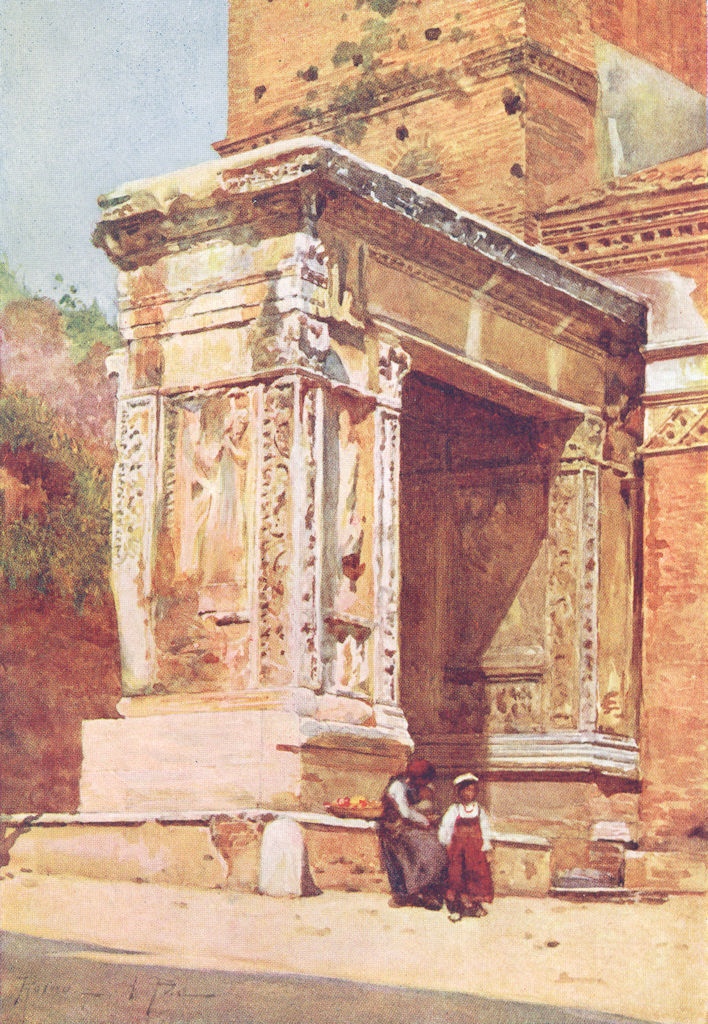 ROME. Silversmiths Arch, Velabrum 1905 old antique vintage print picture