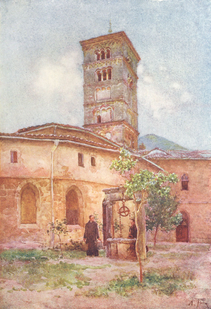 ROME. Garden Monastery Sta scholastica, Subiaco 1905 old antique print picture