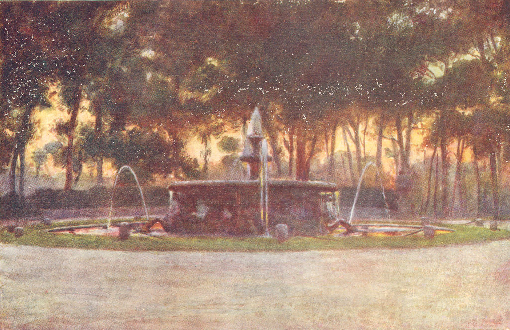 ROME. Sea-horse fountain, Villa Borghese 1905 old antique print picture