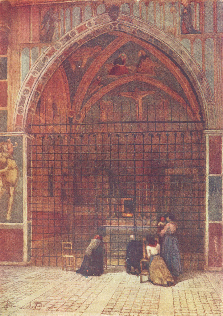 ROME. Chapel of passion, Church San Clemente 1905 old antique print picture