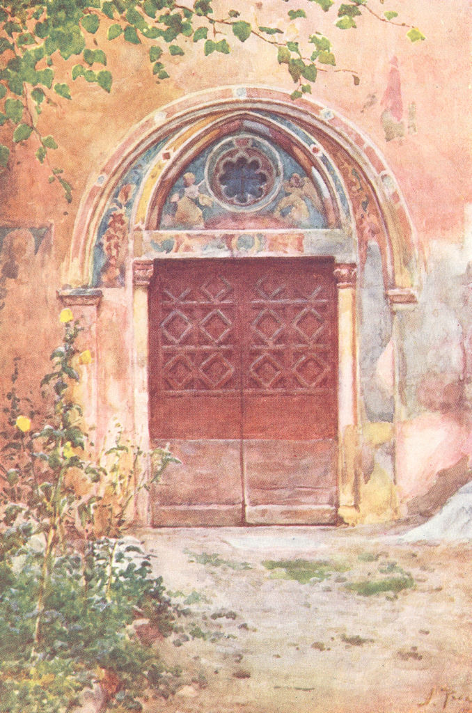 SAGRO SPECO. Door Monastery Benedict Subiaco 1905 old antique print picture