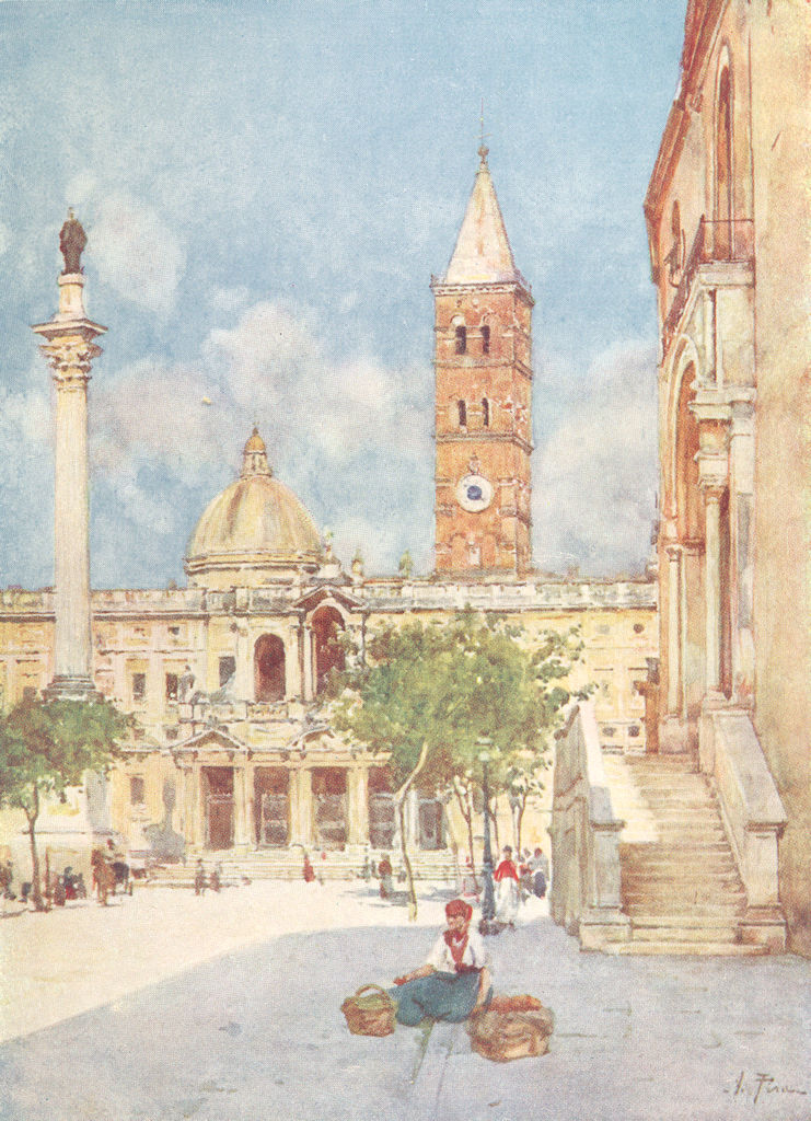 ROME. Sta Maria Maggiore 1905 old antique vintage print picture