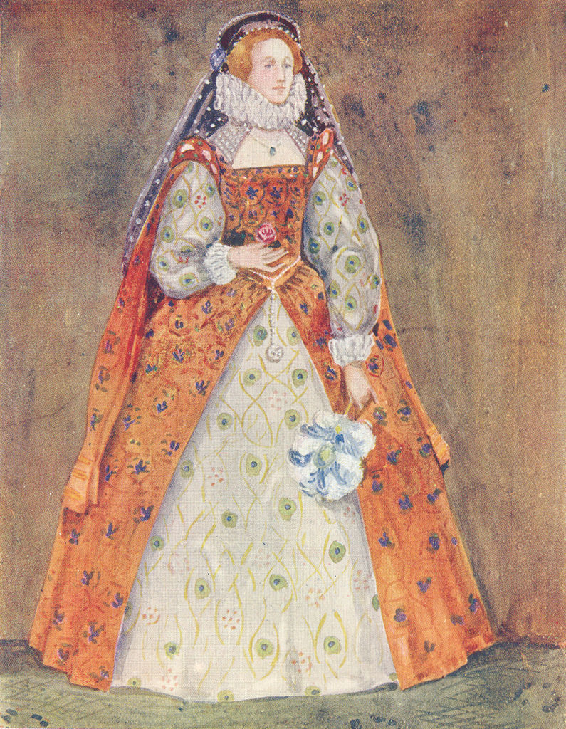 Associate Product COSTUME. A Woman of reign Elizabeth 1558-1603 1926 old vintage print picture