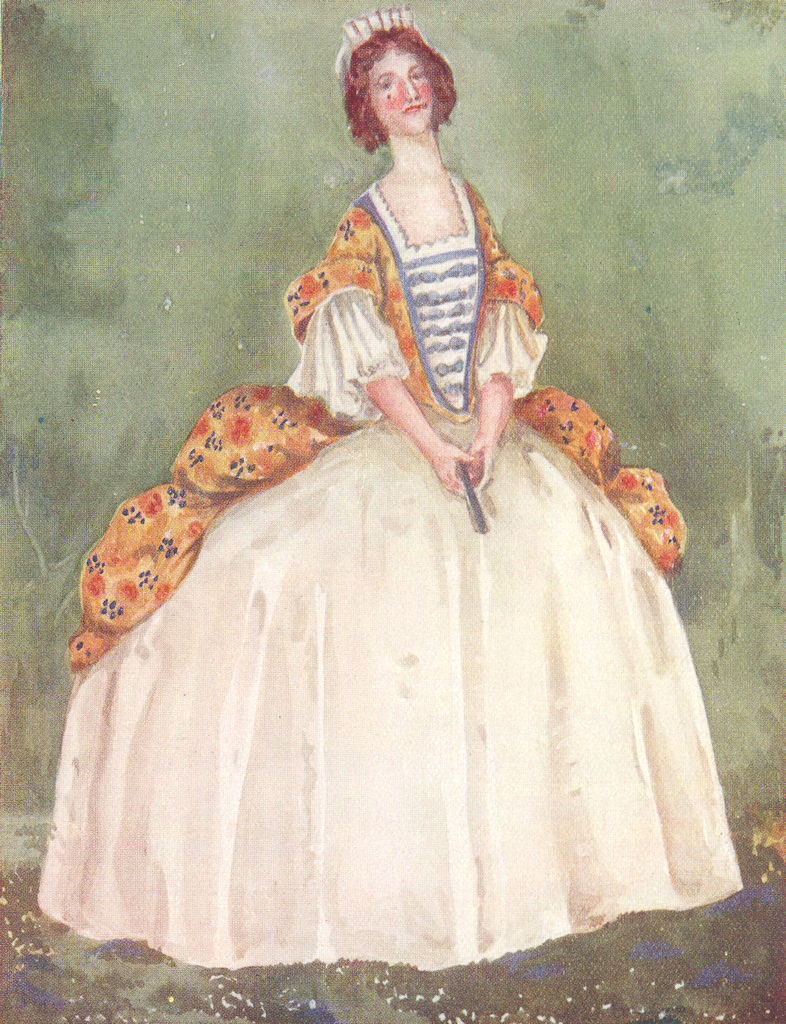 Associate Product COSTUME. A Woman of reign Queen Anne 1702-1714 1926 old vintage print picture