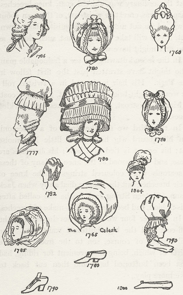 COSTUME. 1765-1804 Ladies headress shows 1926 old vintage print picture