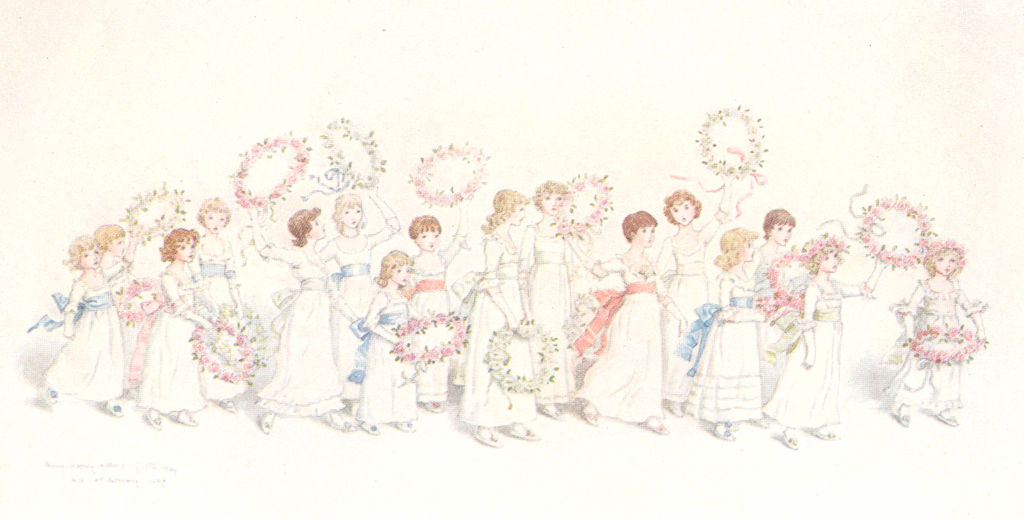 KATE GREENAWAY. many happy returns 1905 old antique vintage print picture