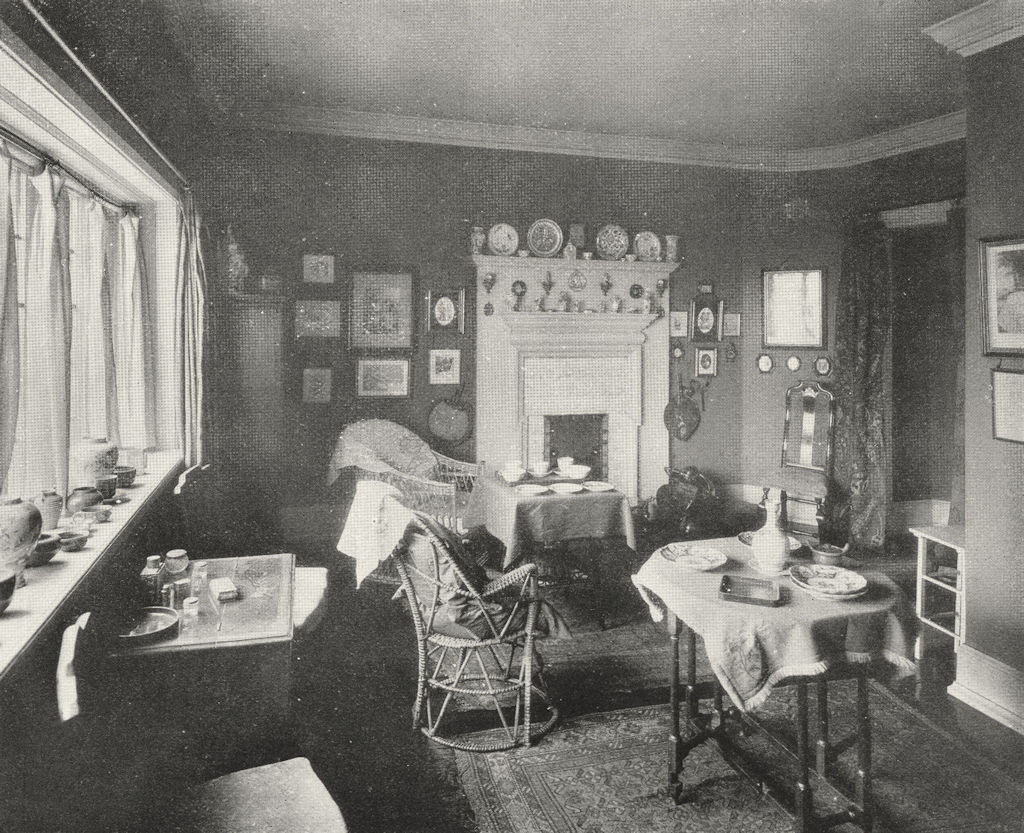 HAMPSTEAD. Tea-Room leading Studio, 39, Frognal 1905 old antique print picture
