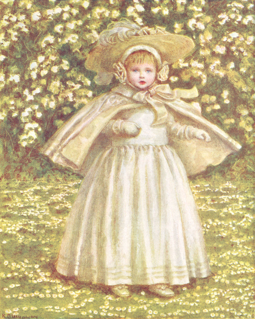 KATE GREENAWAY. A Baby in White 1905 old antique vintage print picture