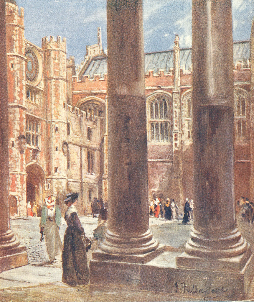 Associate Product LONDON. Clock court, Hampton Court Palace 1907 old antique print picture
