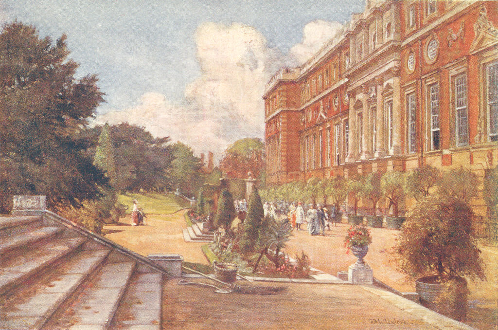 LONDON. Hampton Court Palace. South Front 1907 old antique print picture