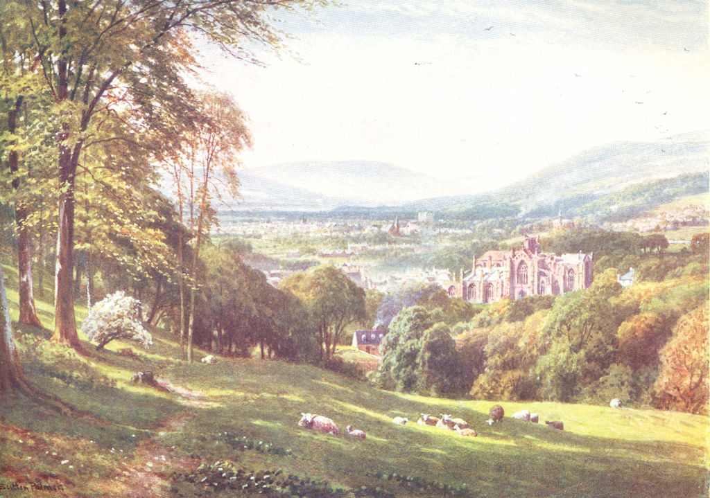 SCOTLAND. Melrose, Roxburghshire 1904 old antique vintage print picture