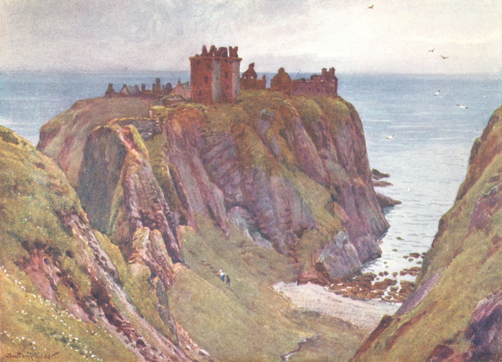 SCOTLAND. Dunnottar Castle, Kincardineshire 1904 old antique print picture