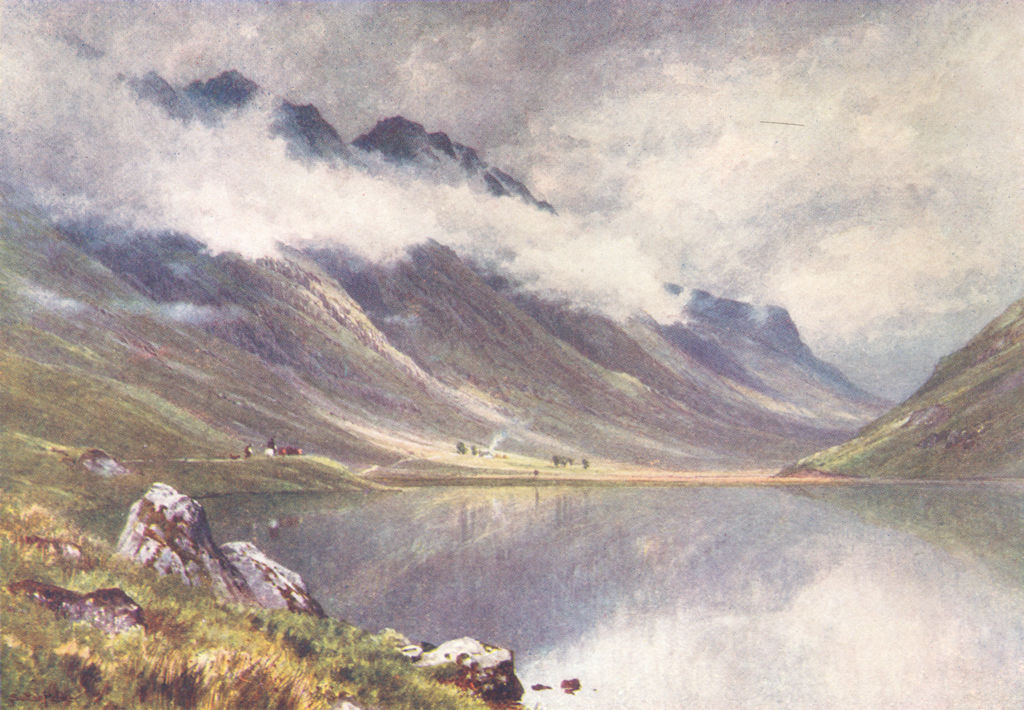 SCOTLAND. Loch Triochatan, entry Glencoe, Argyll 1904 old antique print