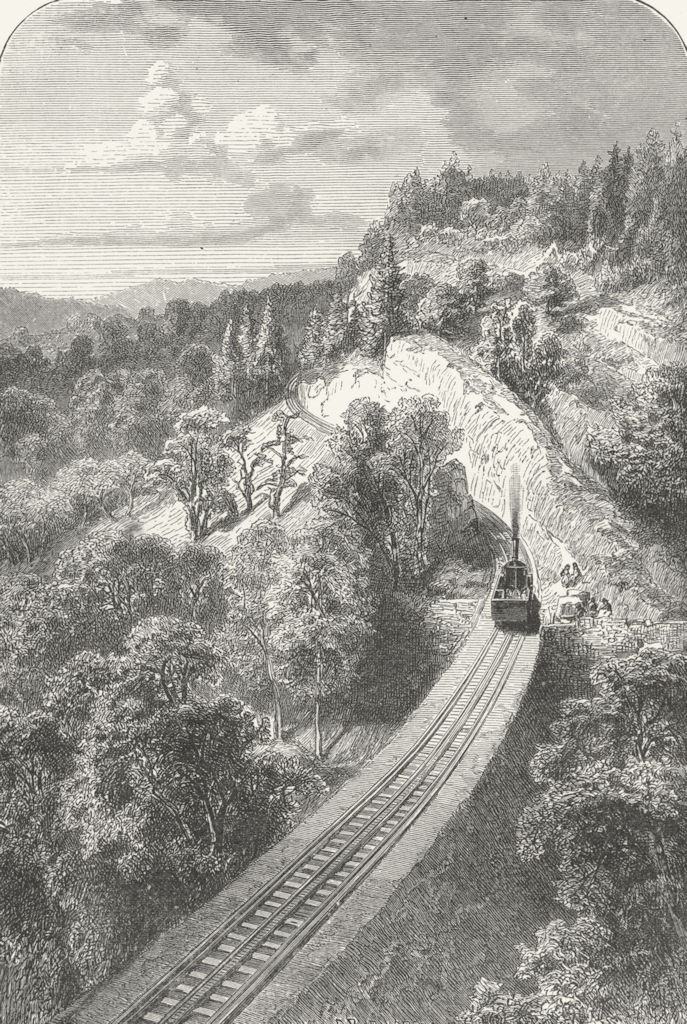 SWITZERLAND. Railway up Rigi 1891 old antique vintage print picture