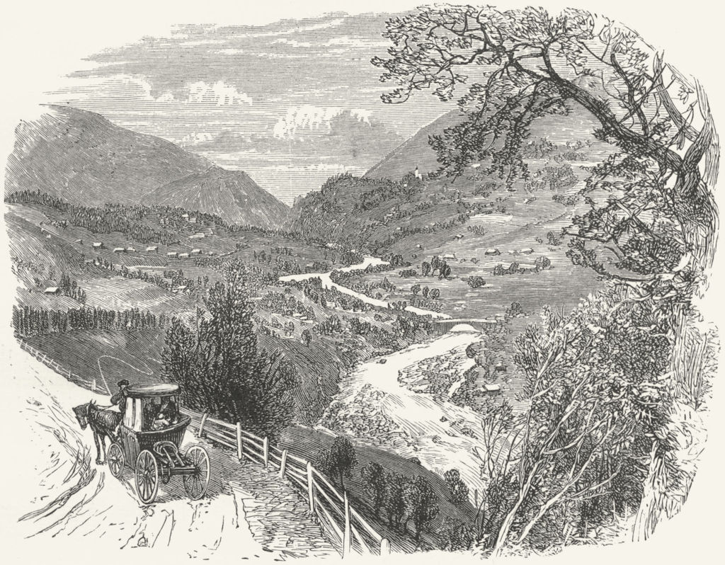 SWITZERLAND. Upper Rhone Valley 1891 old antique vintage print picture
