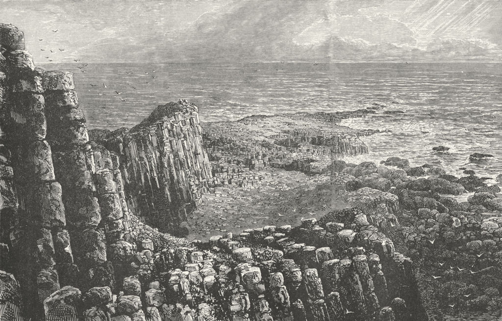 ULSTER. Giant's Causeway 1888 old antique vintage print picture