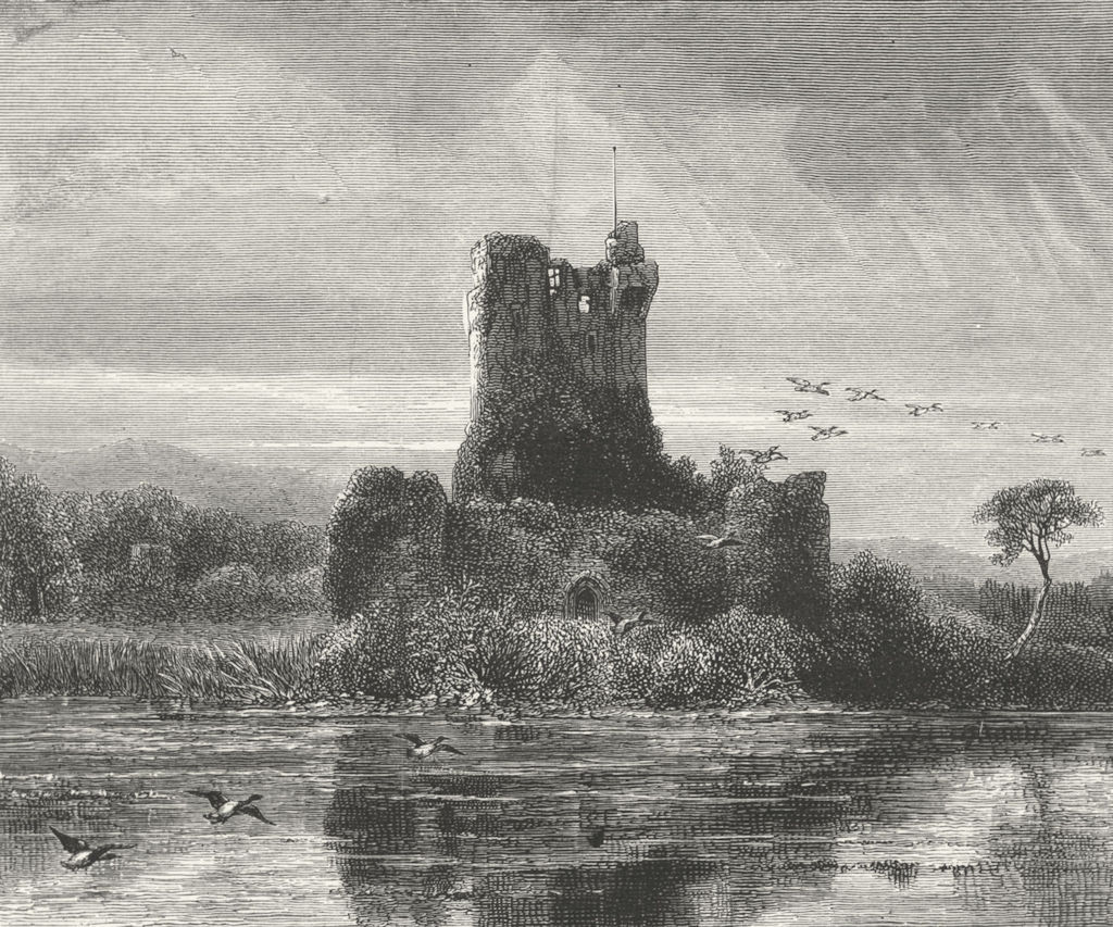 IRELAND. Ross Castle, Killarney 1888 old antique vintage print picture