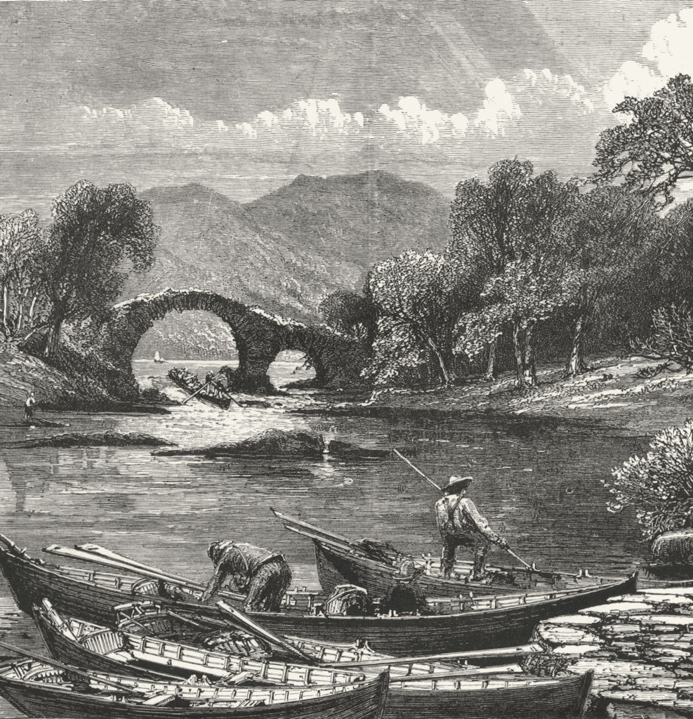 IRELAND. Weir bridge, Killarney 1888 old antique vintage print picture