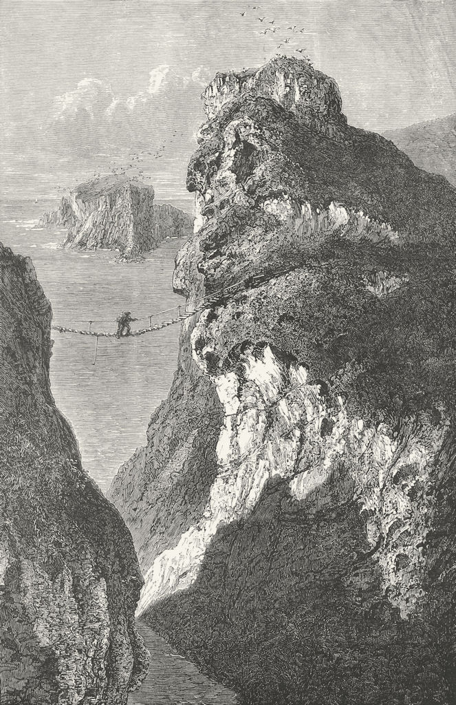 IRELAND. Carrick a Rede 1888 old antique vintage print picture