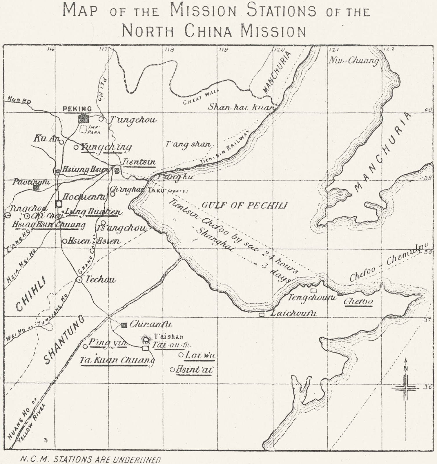 NORTH CHINA ANGLICAN MISSION STATIONS. Protestant church. Peking 1897 old map