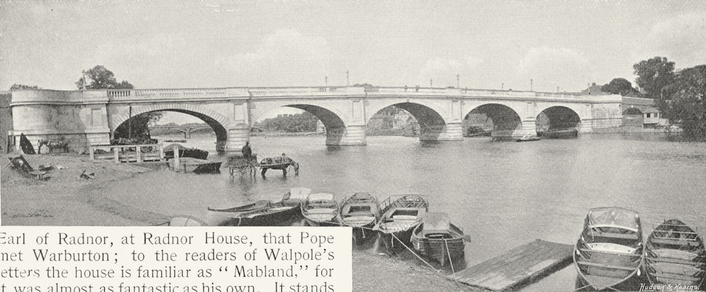 LONDON. Kingston bridge 1897 old antique vintage print picture