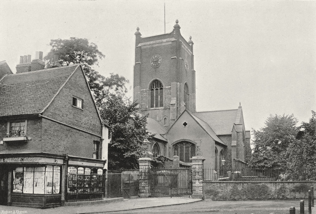 LONDON. Kingston Church 1897 old antique vintage print picture