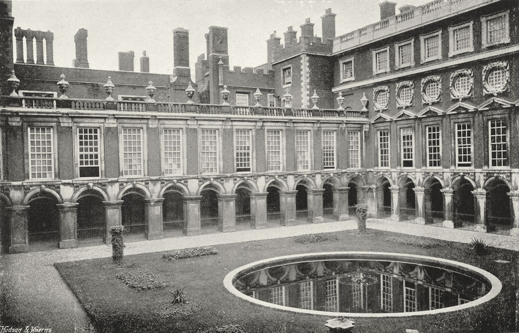 HAMPTON COURT. Fountain Court 1897 old antique vintage print picture