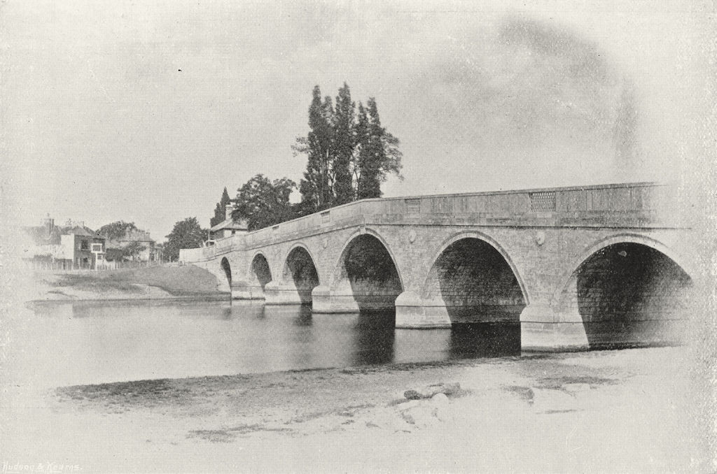 Associate Product SURREY. Chertsey bridge 1897 old antique vintage print picture