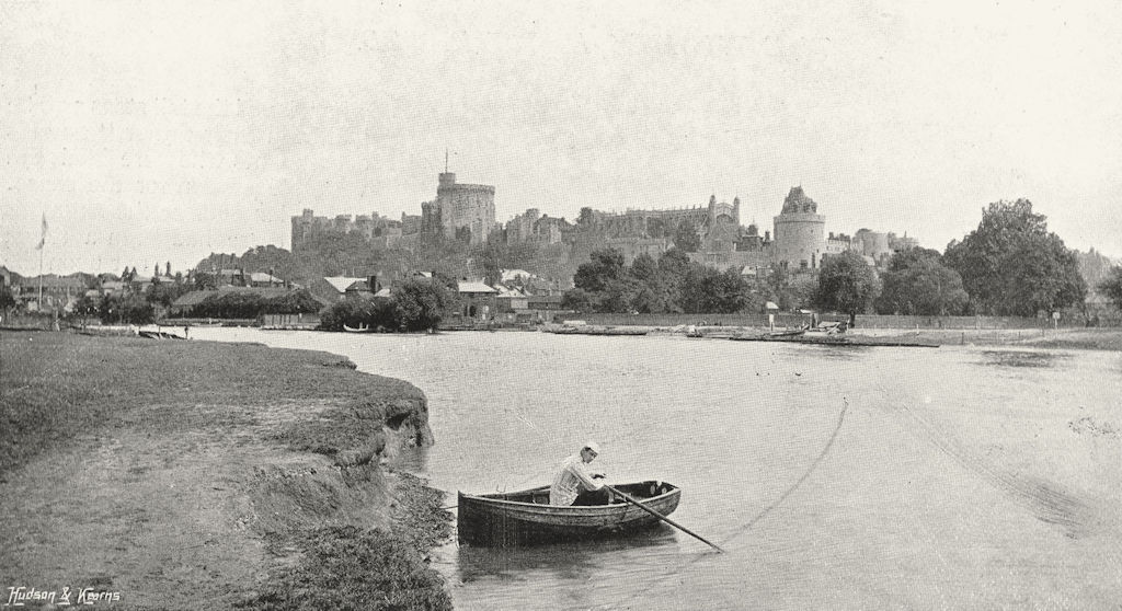 BERKS. Windsor river 1897 old antique vintage print picture