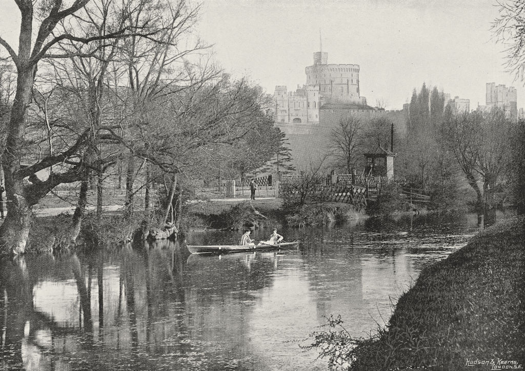 BERKS. Windsor river rowers 1897 old antique vintage print picture