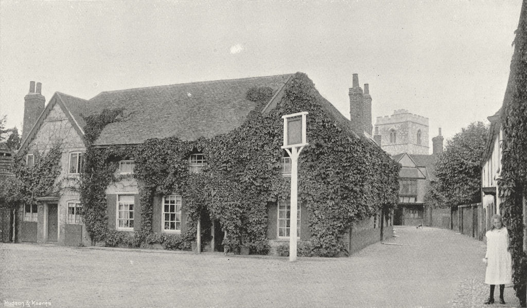 Associate Product BERKS. Hind's Head & entry to Churchyard, Bray 1897 old antique print picture