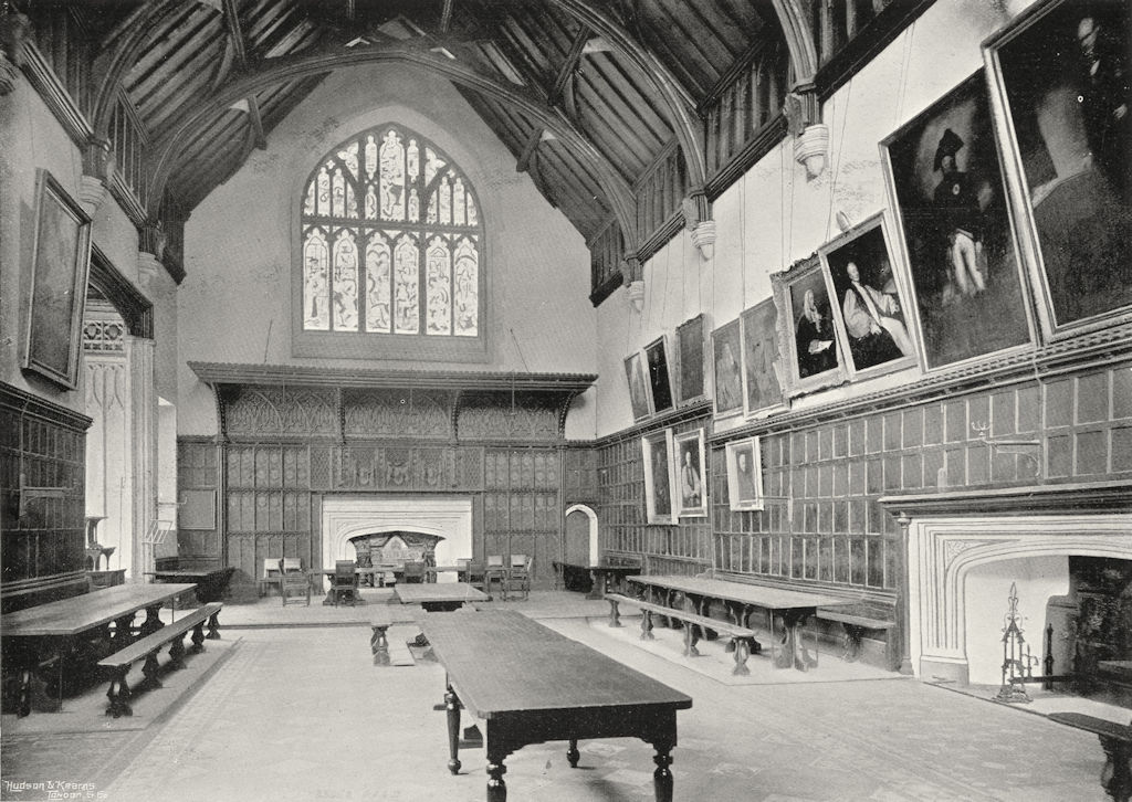 BERKS. Dining Hall, Eton 1897 old antique vintage print picture