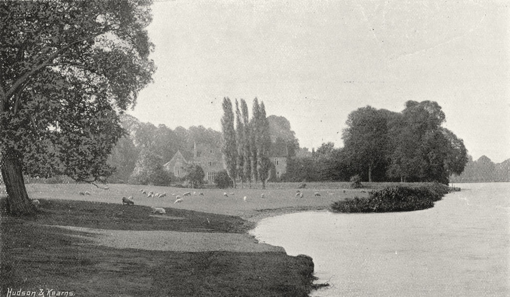 BERKS. Bisham Abbey river 1897 old antique vintage print picture