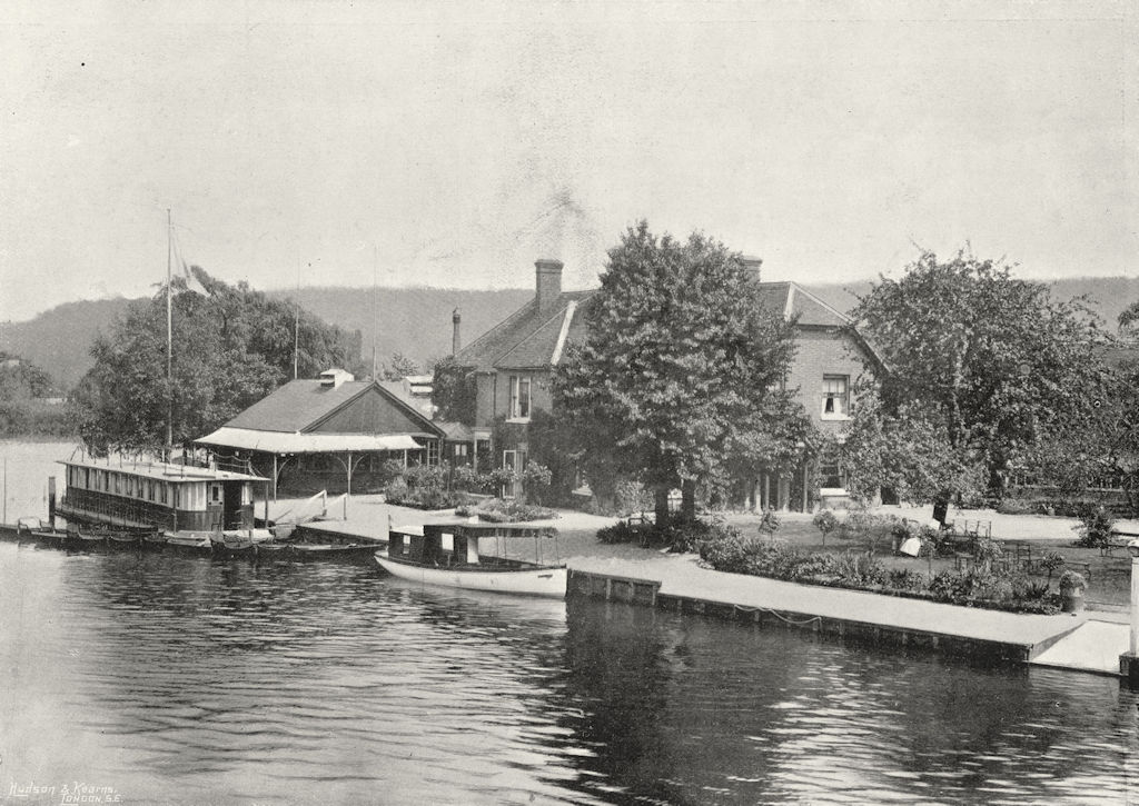 BUCKS. Great Marlow, Angler's Rest 1897 old antique vintage print picture