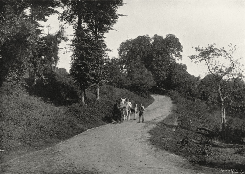 OXON. Shiplake, hill horse cart 1897 old antique vintage print picture