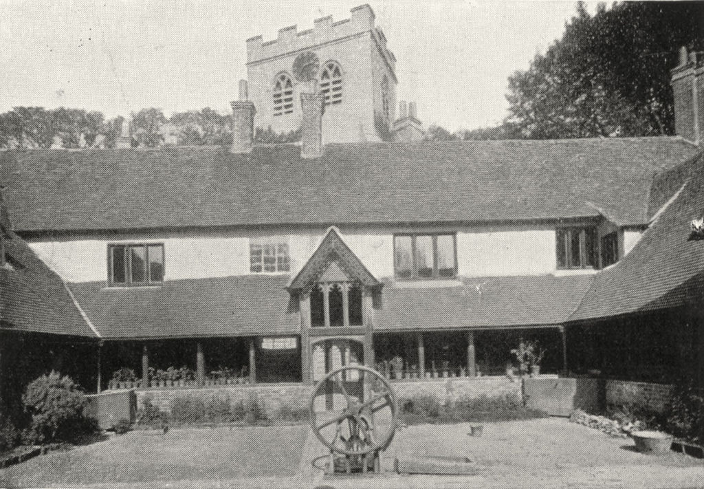 Associate Product OXON. Ewelme Almshouses & Church 1897 old antique vintage print picture