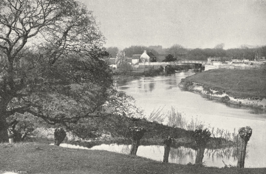 OXON. Day's Lock, hill 1897 old antique vintage print picture