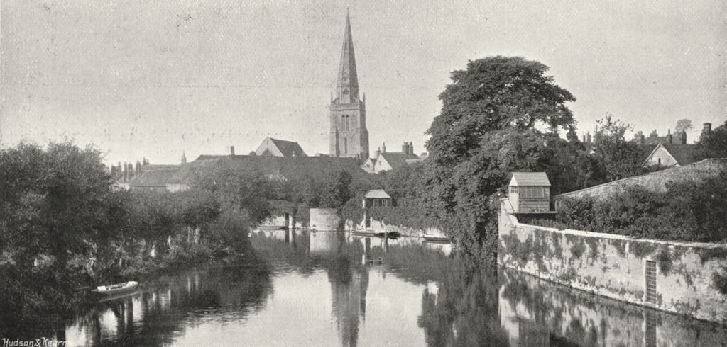 BERKS. St Helen's, Abingdon 1897 old antique vintage print picture